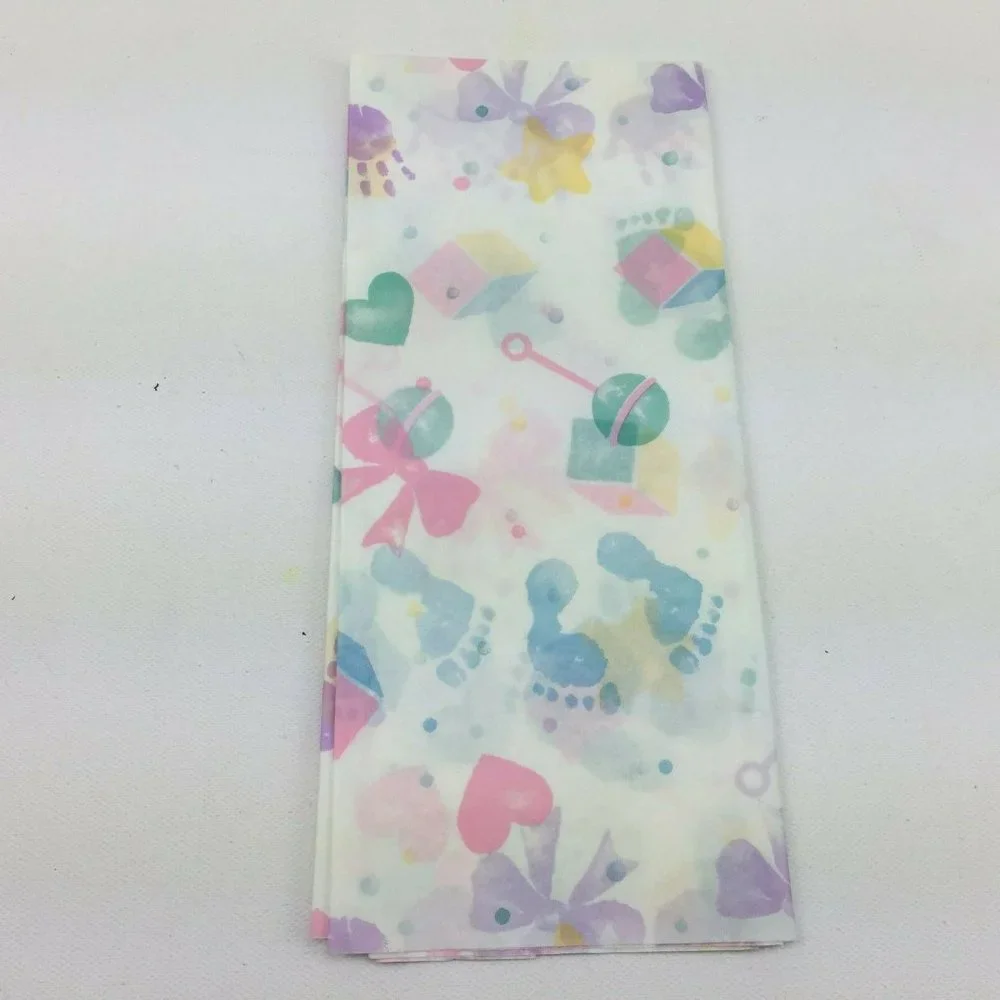 VTG Pattern Tissue Paper Present Gift Wrapping Baby Shower Gender Reveal Toys